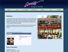 Tablet Screenshot of louiespizzapasta.com